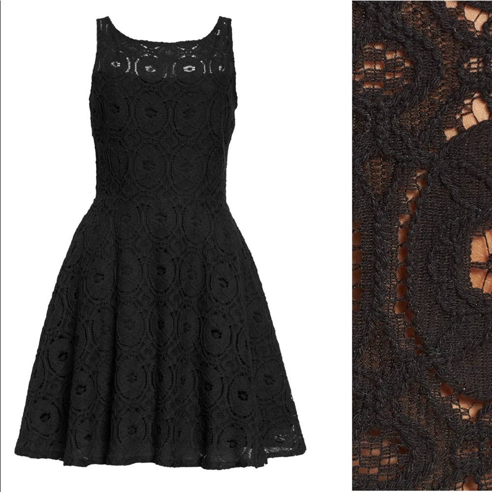BB Dakota Renley Lace Fit and Flare Dress